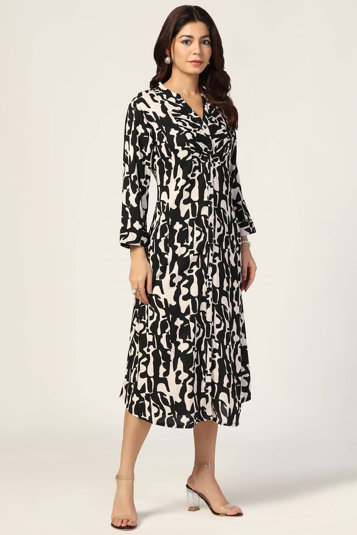 Rayon Pintuck Printed Dress