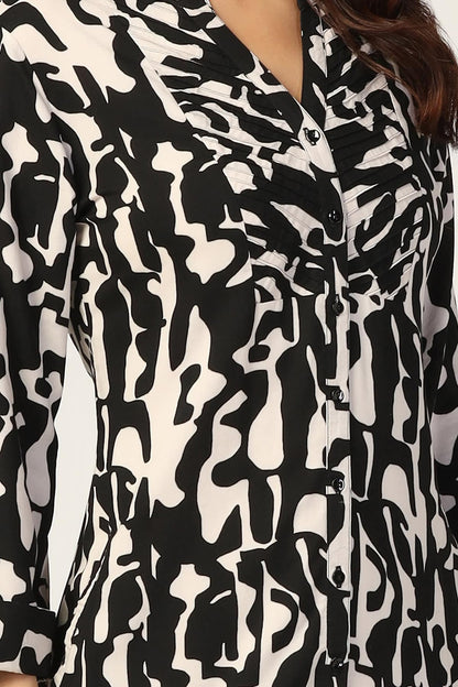 Rayon Pintuck Printed Dress