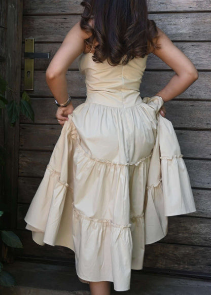 Cream Ruffle Sundress