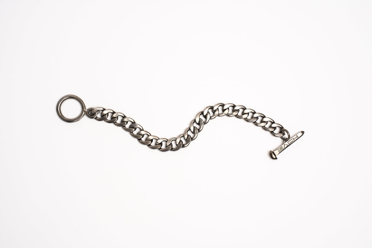 Cuban Chain Bracelet - 10Mm - Chrome Noir Zach