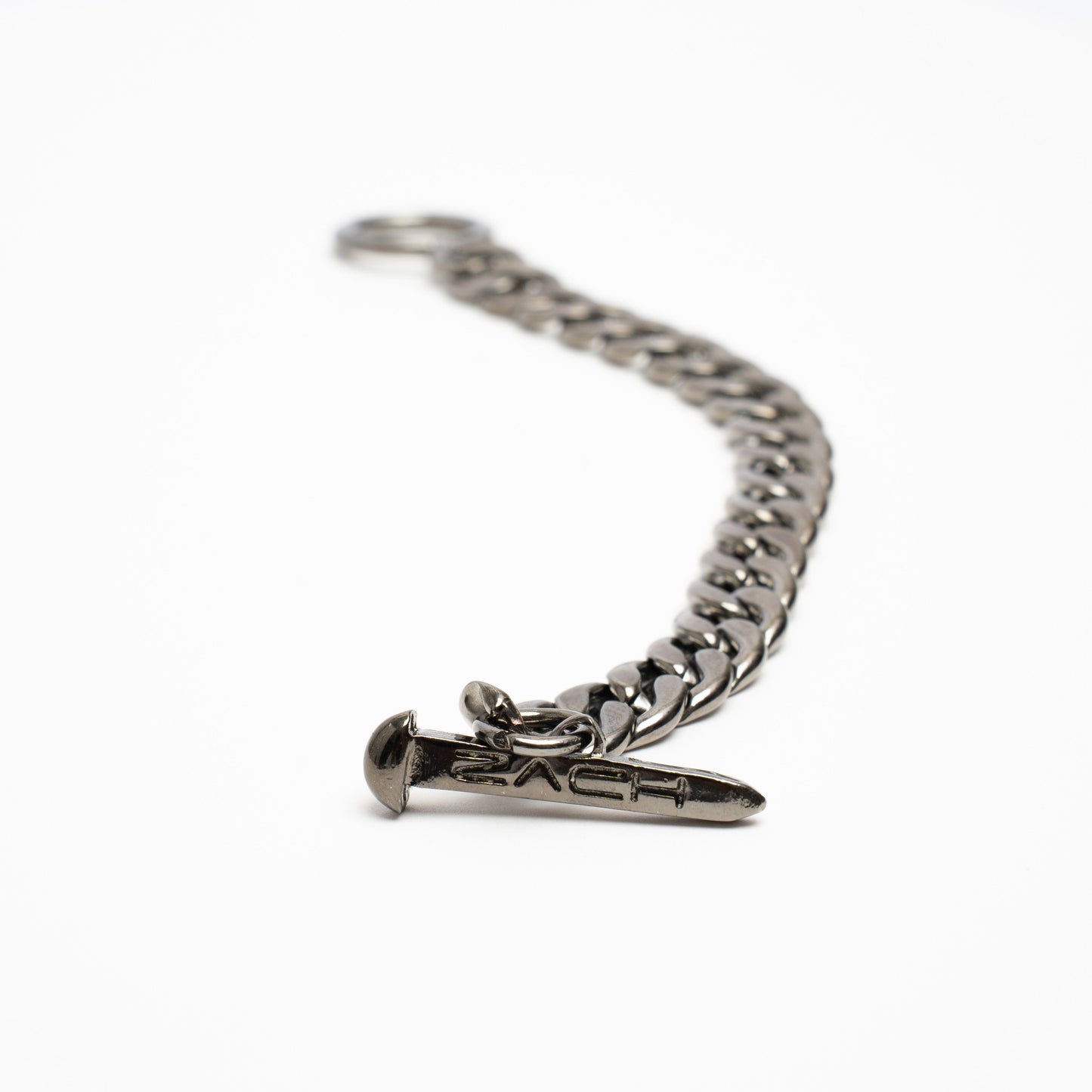 Cuban Chain Bracelet - 10Mm - Chrome Noir Zach