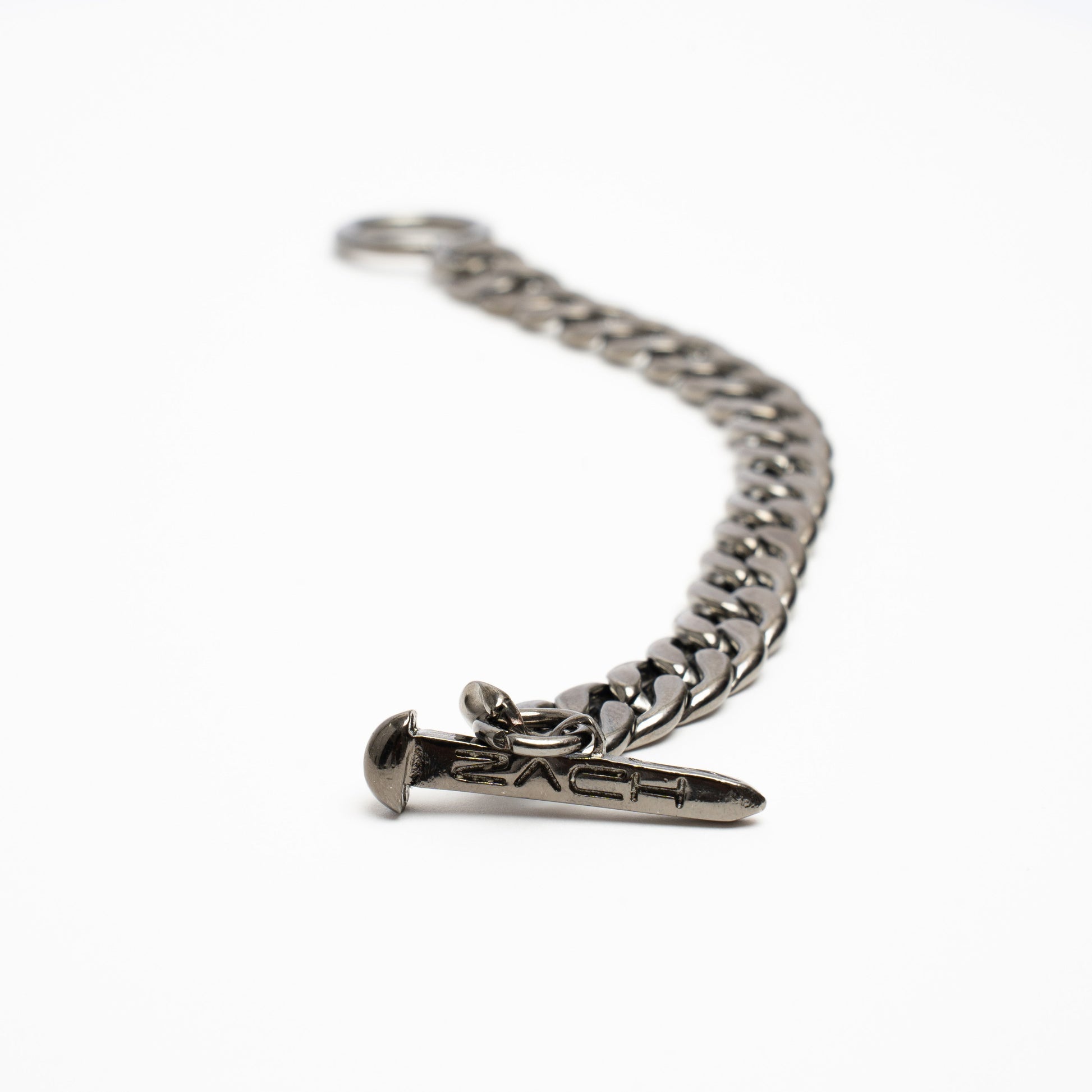 Cuban Chain Bracelet - 10Mm - Chrome Noir Zach