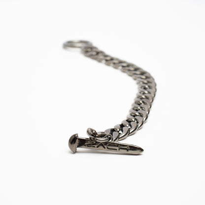 Cuban Chain Bracelet - 10Mm - Chrome Noir Zach