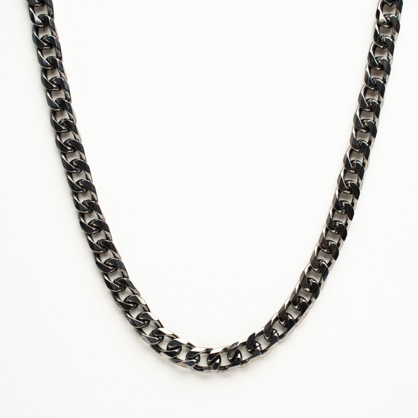 Cuban Neck Chain - 8Mm - Chrome Noir