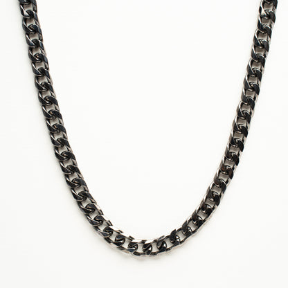 Cuban Neck Chain - 8Mm - Chrome Noir