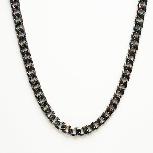 Cuban Neck Chain - 8Mm - Chrome Noir