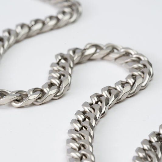 Cuban Neck Chain - 8Mm - Satin Silver