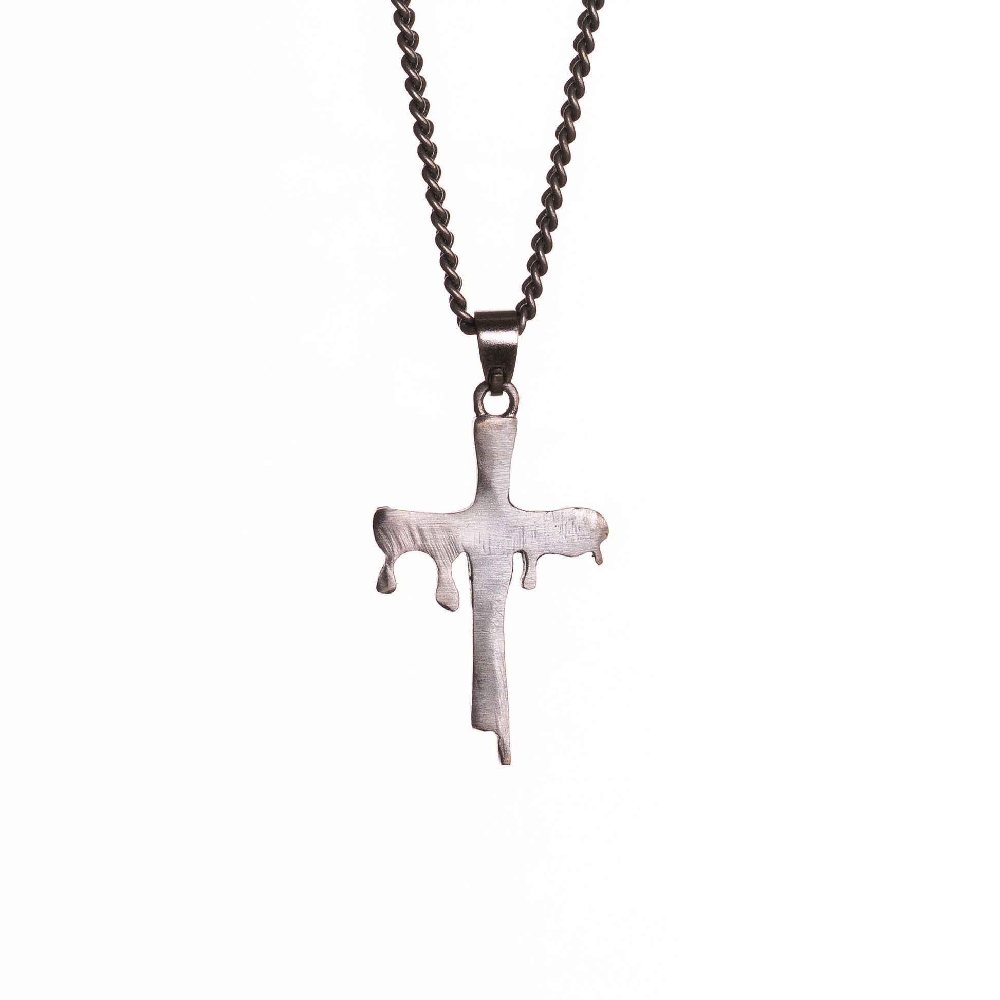 Cross  Pendant - Rhodium Black Zach
