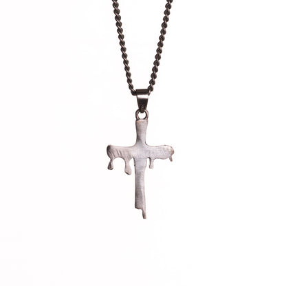 Cross  Pendant - Rhodium Black Zach