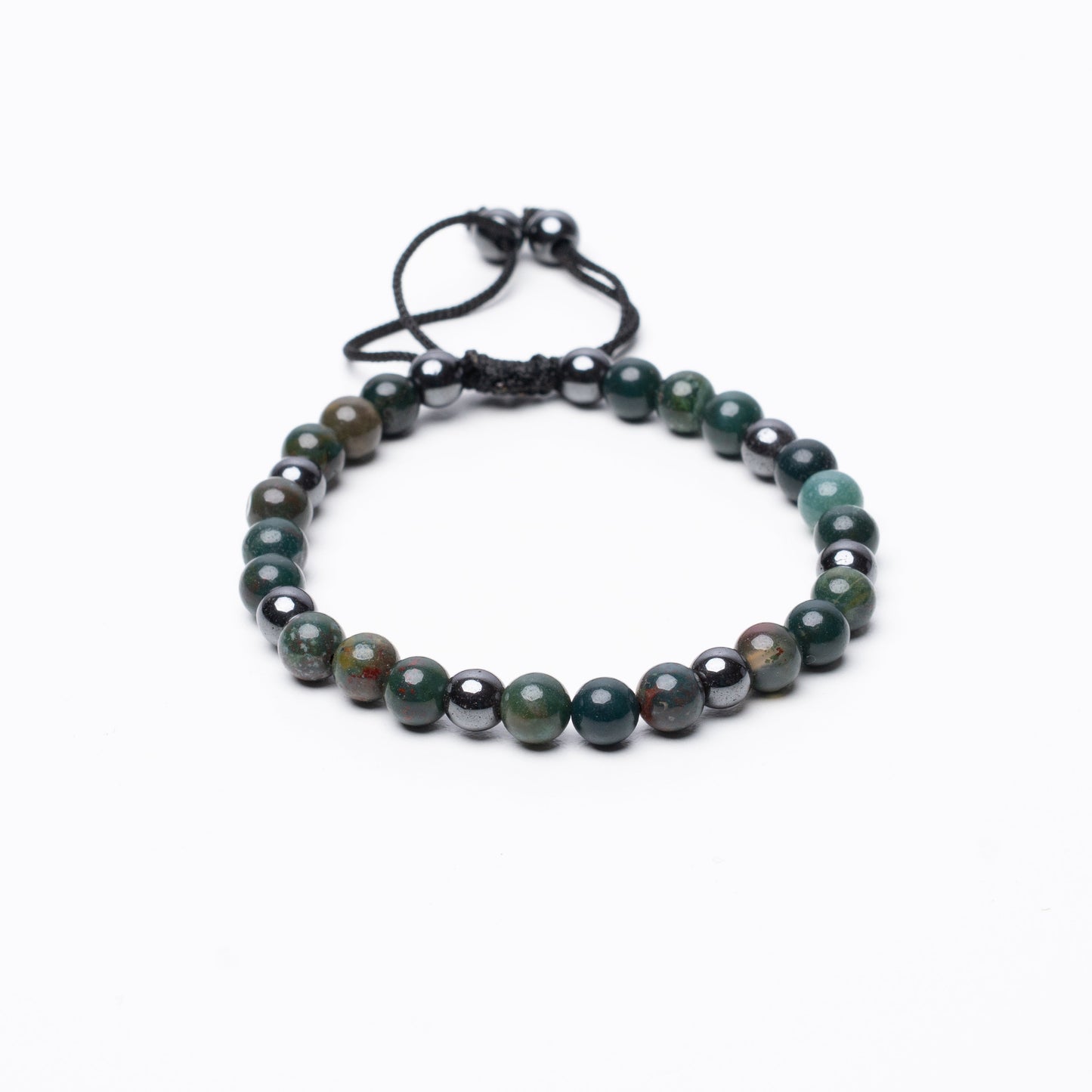 Bloodstone Beaded Bracelet - 6Mm - Braided Zach