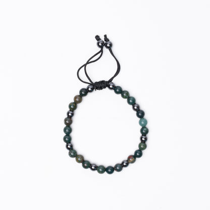 Bloodstone Beaded Bracelet - 6Mm - Braided Zach