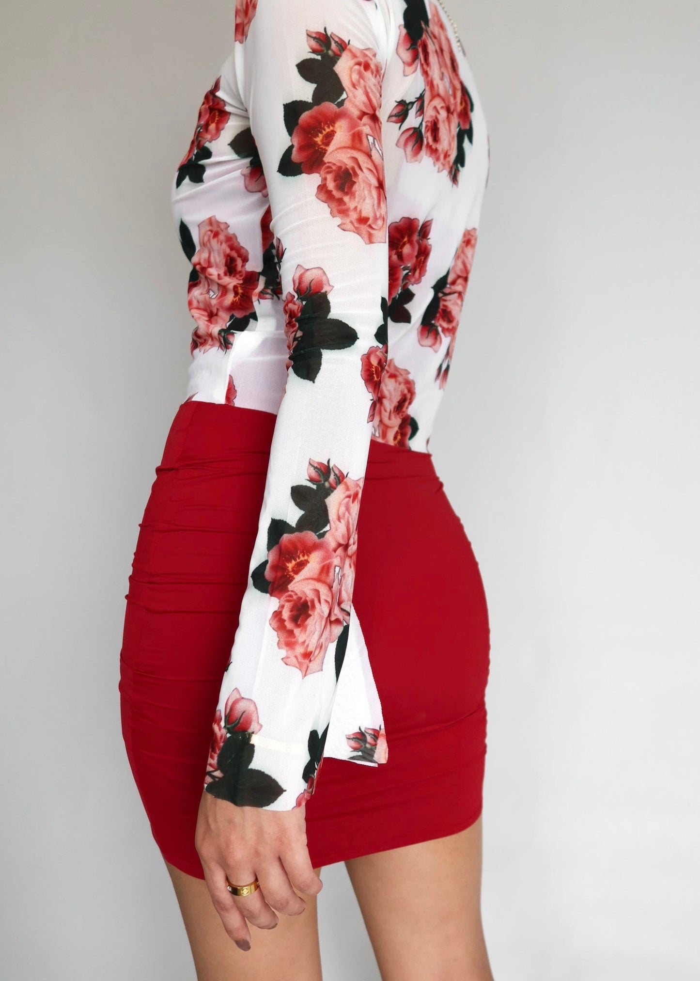 Rose Mesh Top