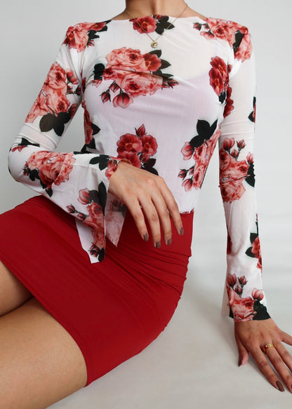 Rose Mesh Top