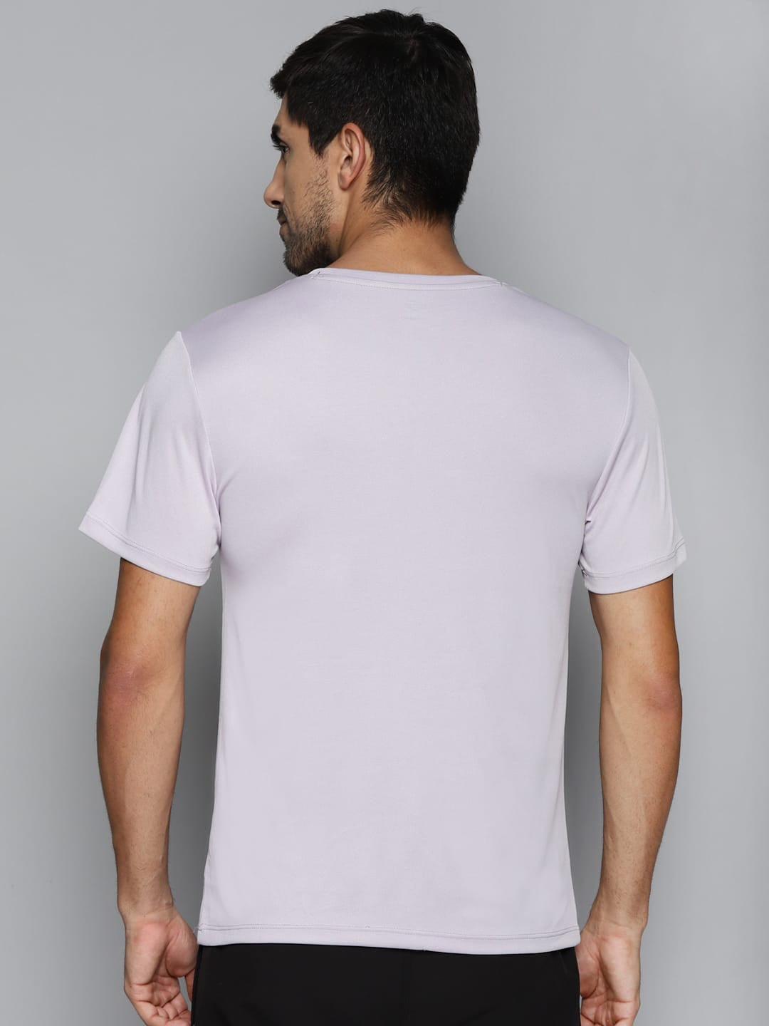 ALCIS Men Grey Typography Printed Slim Fit Running T-shirt