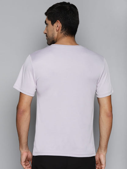 ALCIS Men Grey Typography Printed Slim Fit Running T-shirt