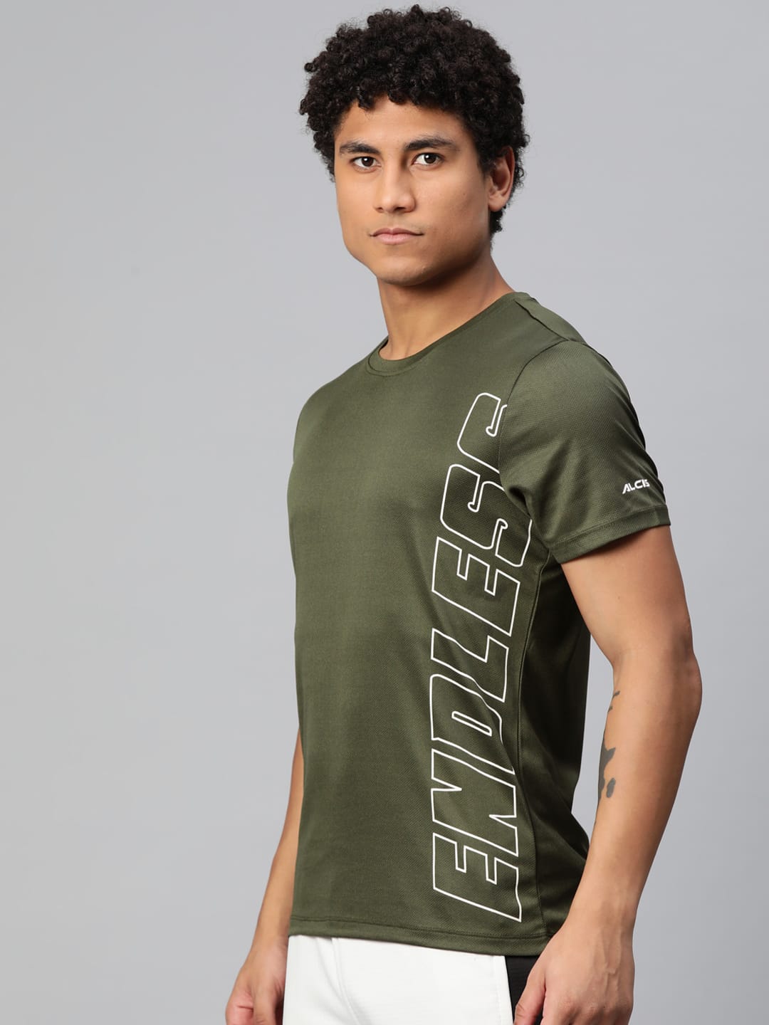 Alcis Men Typography Printed Anti Static Slim Fit T-shirt