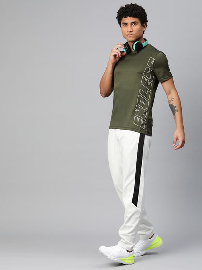 Alcis Men Typography Printed Anti Static Slim Fit T-shirt