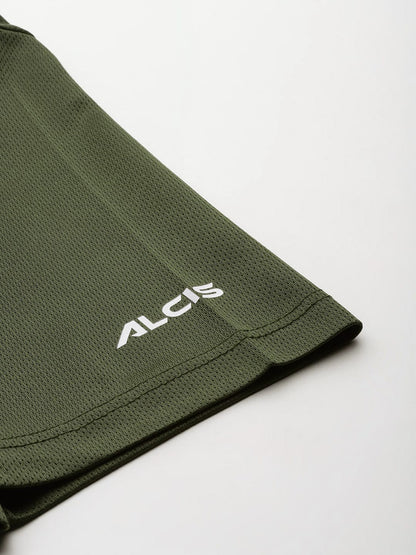 Alcis Men Typography Printed Anti Static Slim Fit T-shirt