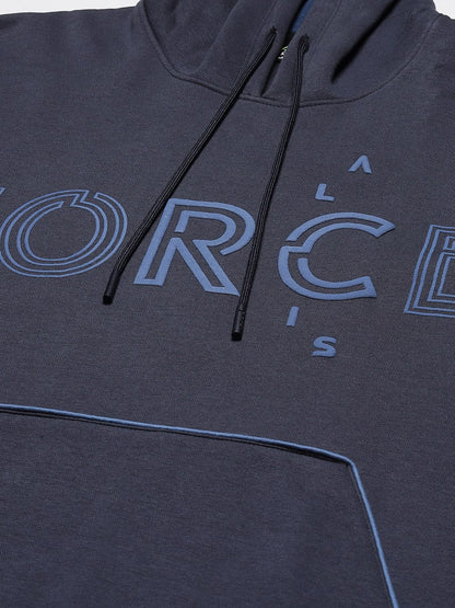 Alcis Men Navy Blue Printed Hooded Sweatshirt