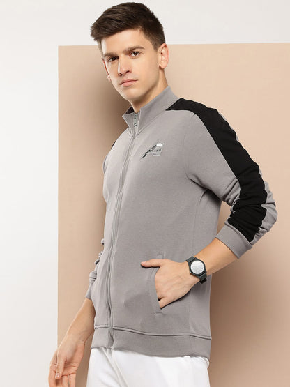 Alcis Men Grey Colourblocked Sweatshirt