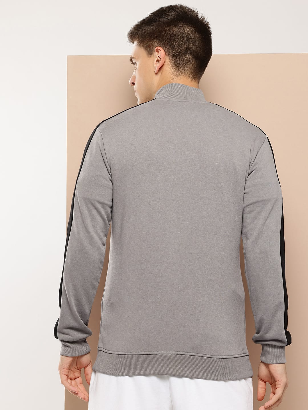 Alcis Men Grey Colourblocked Sweatshirt