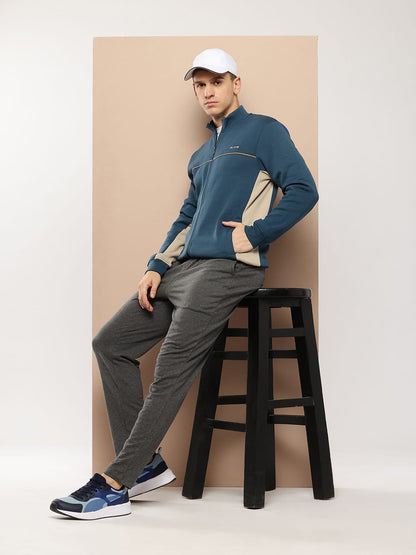 Alcis Men Blue Typography Sporty Jacket
