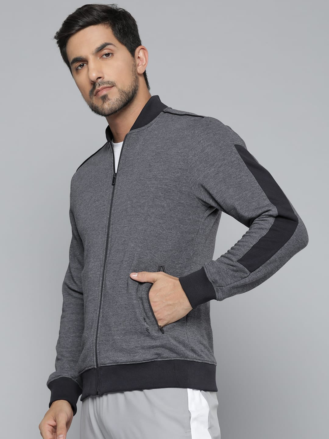 Alcis Men Charcoal Printed Sweatshirt