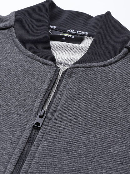 Alcis Men Charcoal Printed Sweatshirt