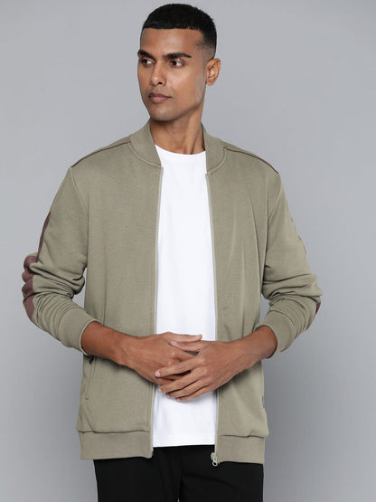 Alcis Men Green Printed Bomber Jacket