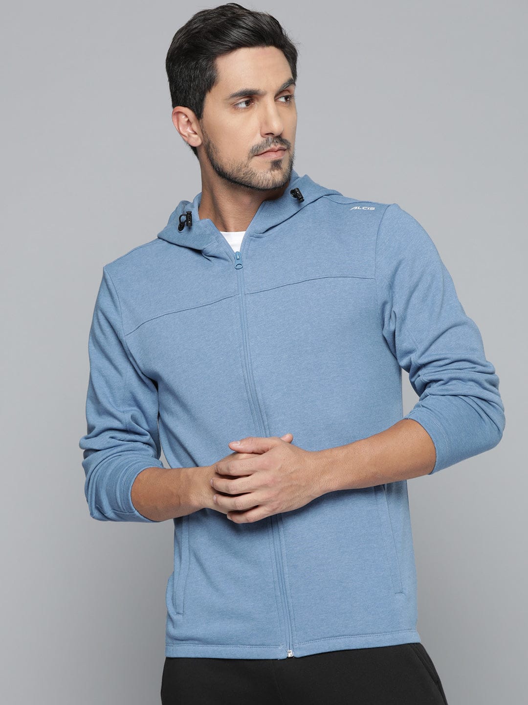 Alcis Men Blue Solid Sweatshirt