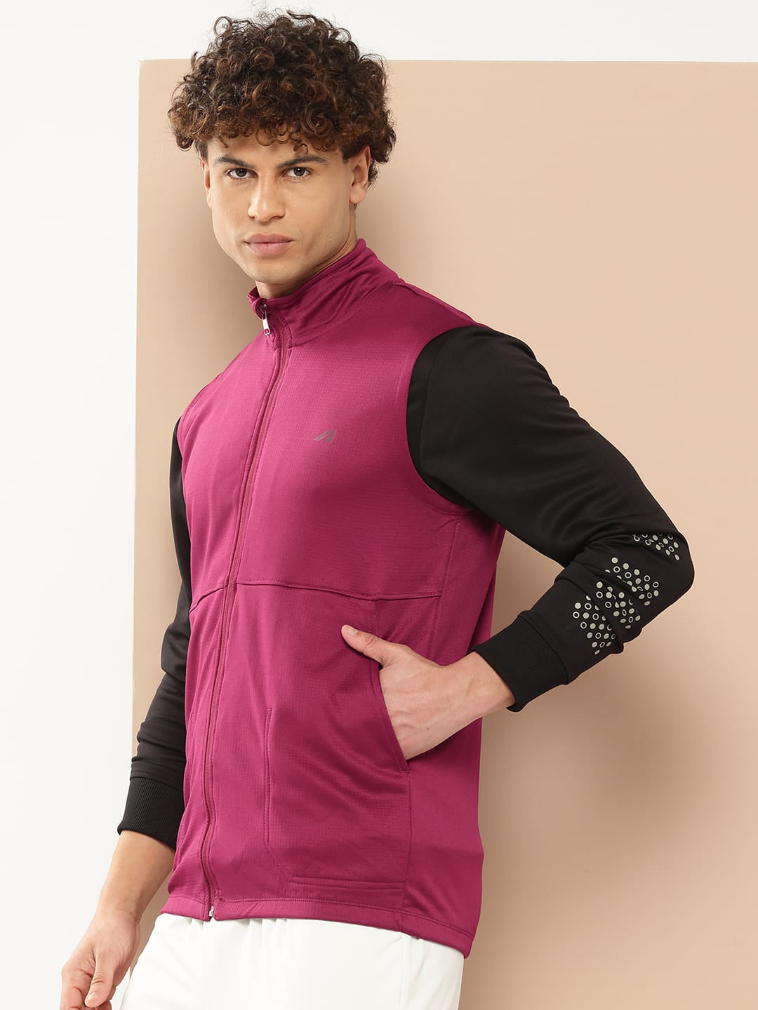 Alcis Men Maroon Running Sporty Jacket