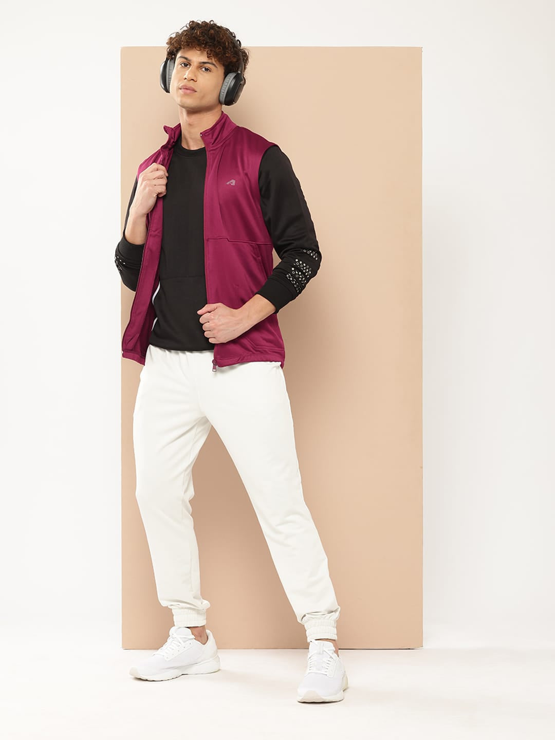 Alcis Men Maroon Running Sporty Jacket