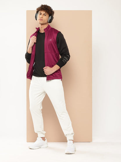Alcis Men Maroon Running Sporty Jacket