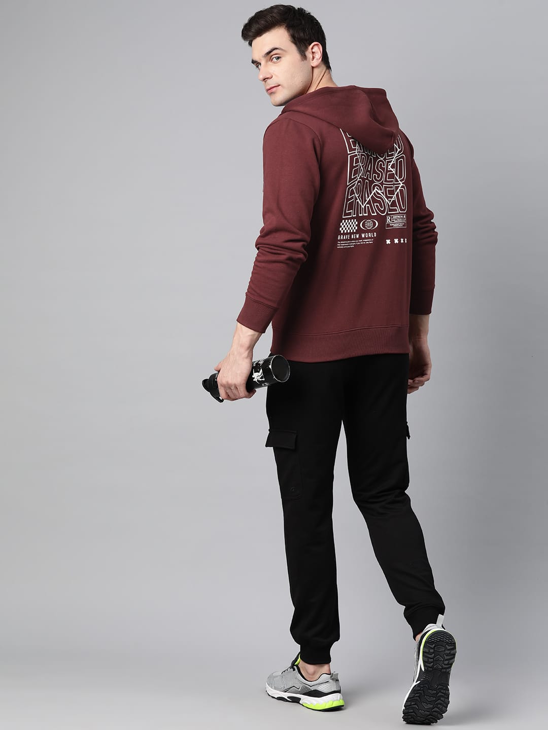 Alcis Men Typography Printed Hooded Tailored Jacket