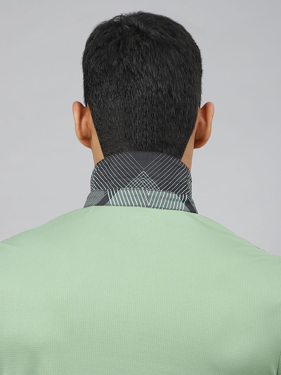 Alcis Men Frost Green Train-Tech Anti-Static Slim-Fit Training Polo T-Shirt