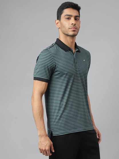 Alcis Men Jasper Anti-Static Stretch-X Slim-Fit Running Polo T-Shirt