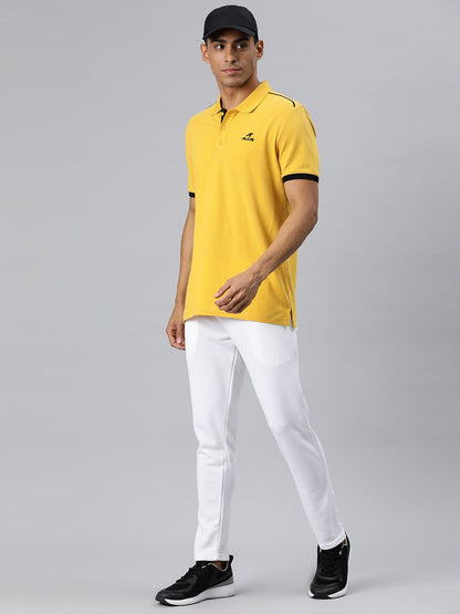 Alcis Men Yellow Polo Collar T-shirt