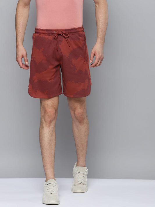 Alcis Men Rust Red Slim Fit Training or Gym Sports Shorts