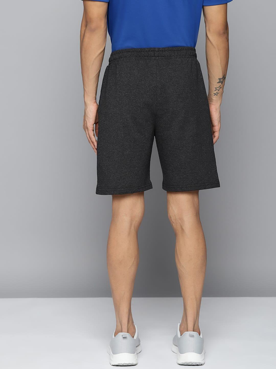 Alcis Men Charcoal Grey Solid Running Shorts