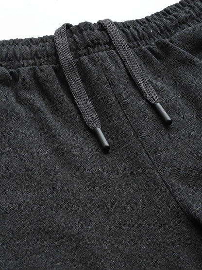Alcis Men Charcoal Grey Solid Running Shorts