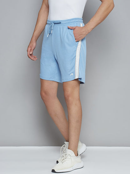 Alcis Men Blue Solid Slim Fit Sports Shorts