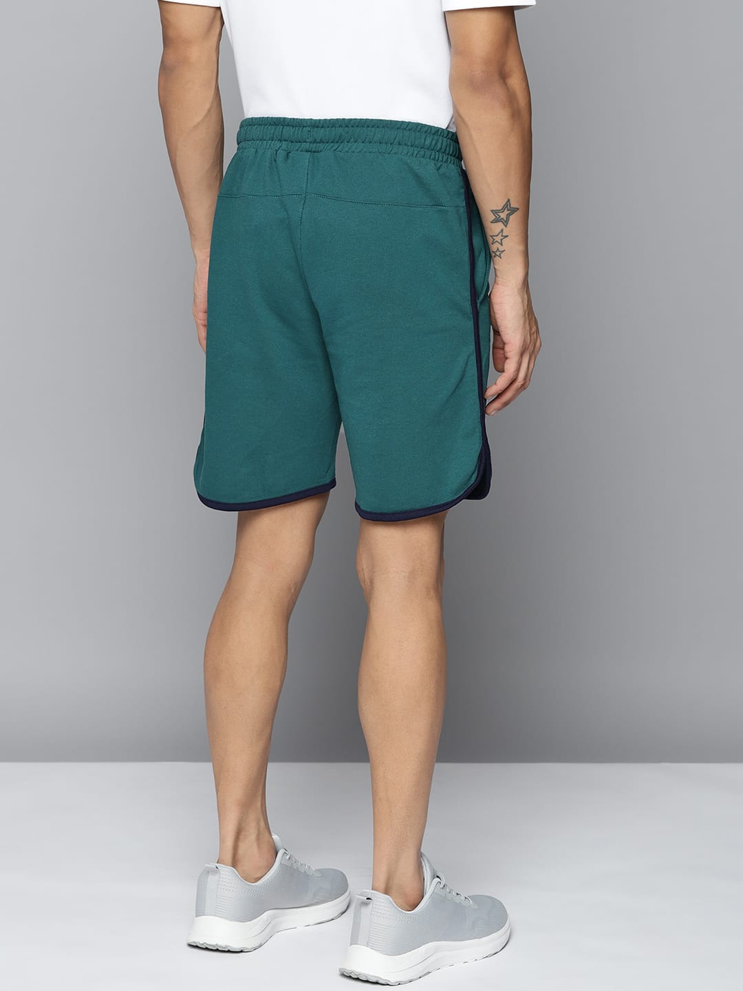 Alcis Men Green Placement Typography Printed Running Sports Shorts