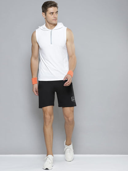 Alcis Men Black Solid Slim Fit Training or Gym Sports Shorts