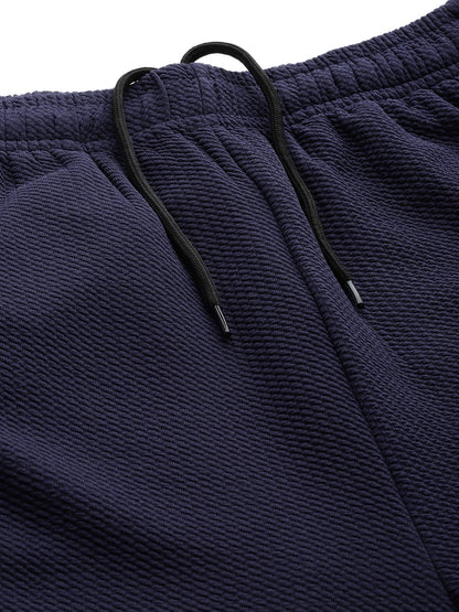 Alcis Men Navy Blue Solid Slim Fit Running Shorts