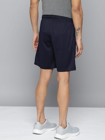 Alcis Men Navy Blue Solid Slim Fit Running Sports Shorts