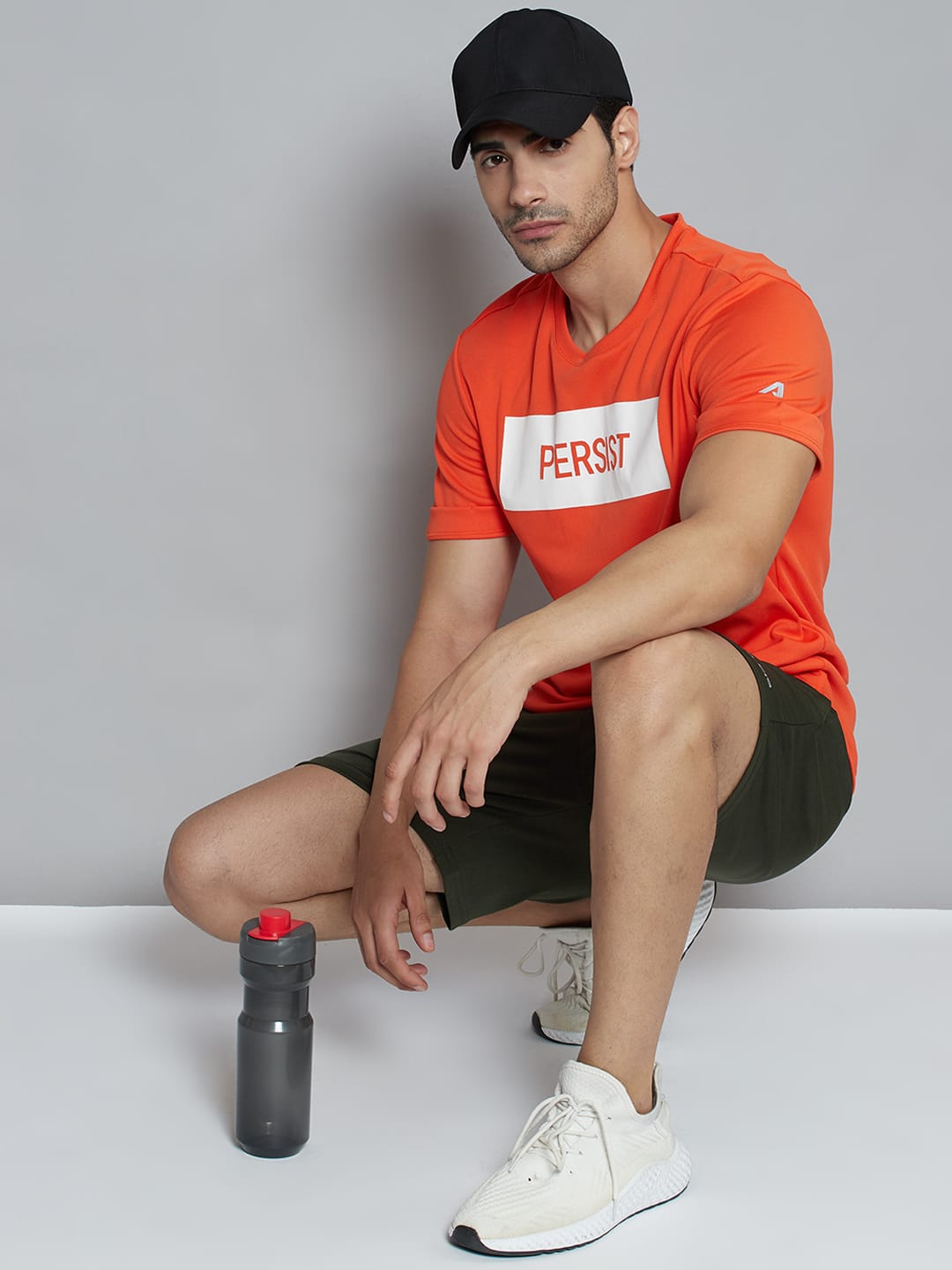 Alcis Men Olive Green Solid Slim Fit Sports Shorts
