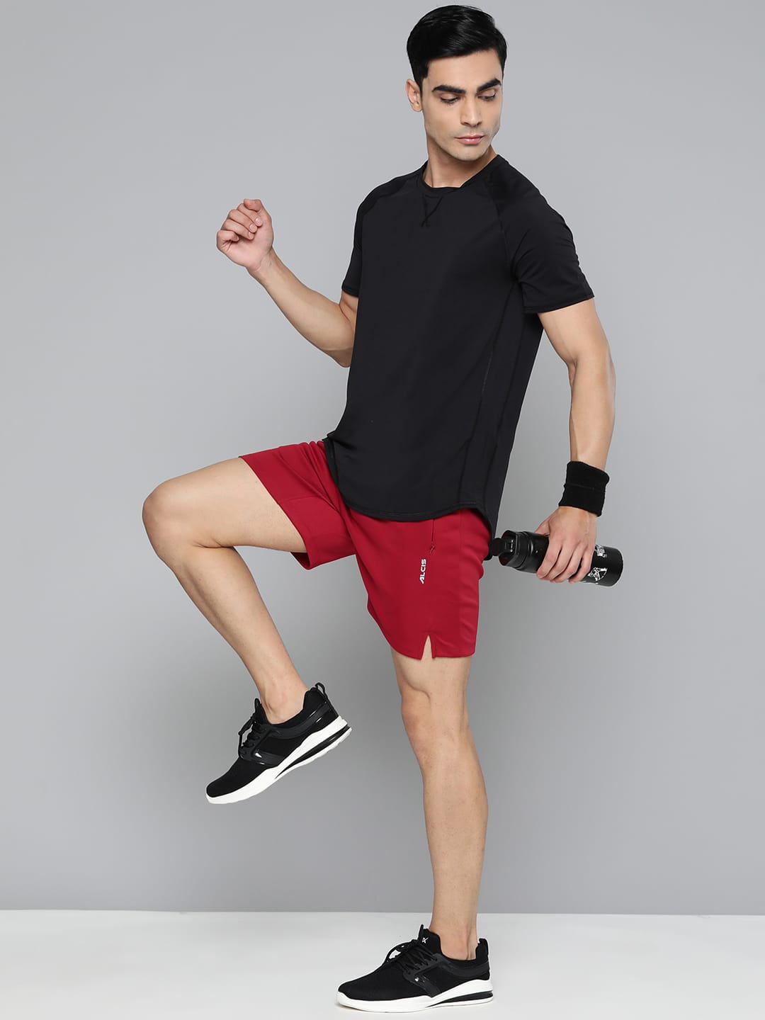 Alcis Men Red Slim Fit Drytech+ Running Sports Shorts