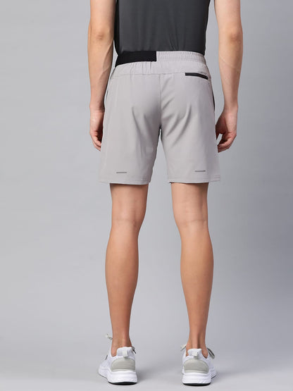 Alcis Men Grey Slim Fit Running Sports Shorts