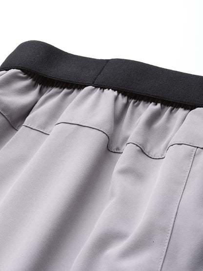 Alcis Men Grey Slim Fit Running Sports Shorts