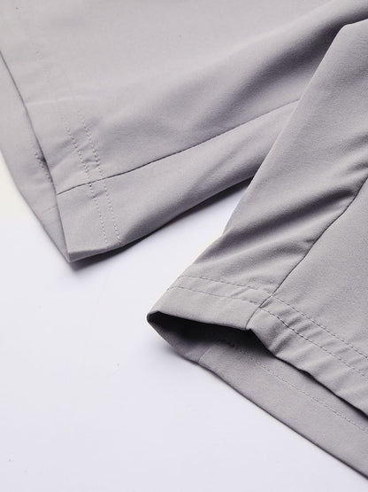 Alcis Men Grey Slim Fit Running Sports Shorts